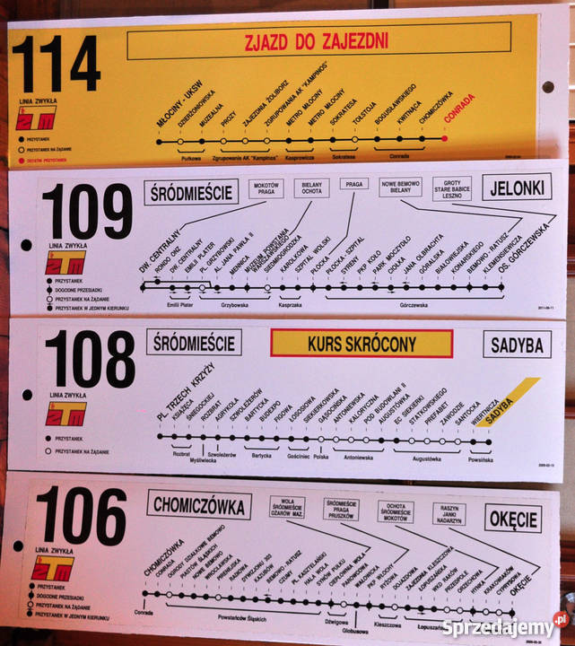 Tablice aurtobusowe zbiory na sprzedaż Warszawa