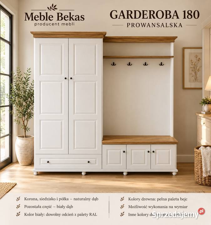 Przedpokój Biała Garderoba 180 Szafa 2D szafka 180cm kujawsko-pomorskie Inowrocław