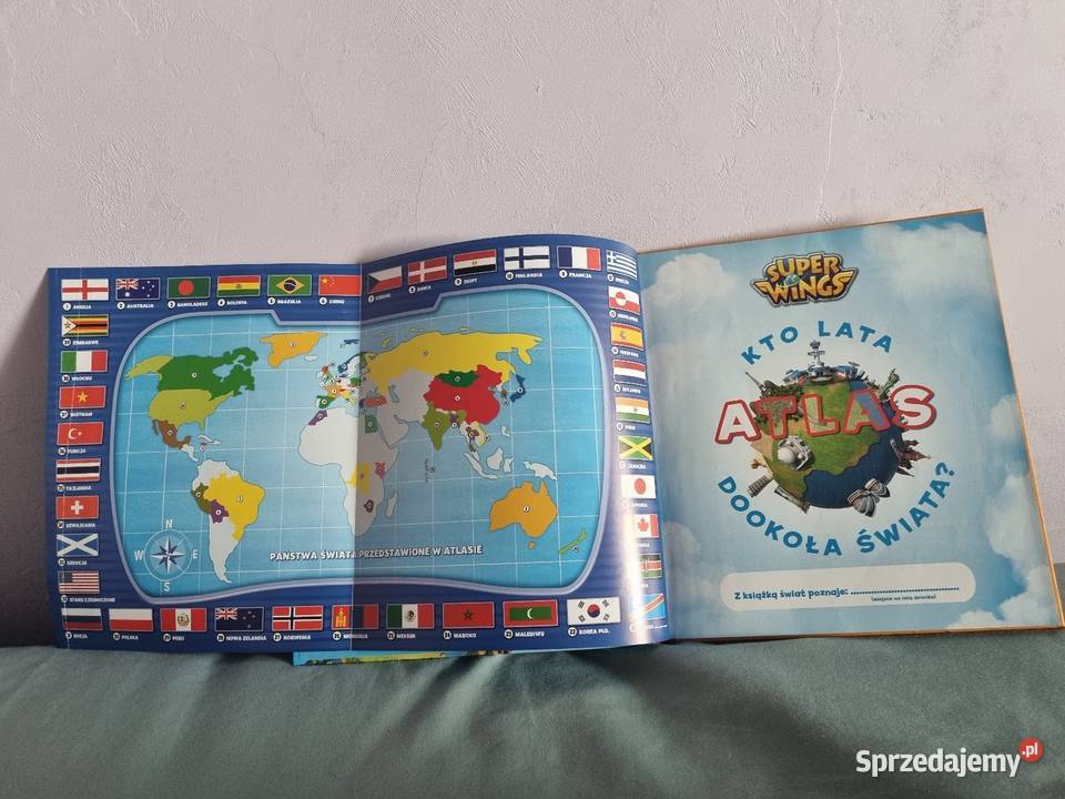 SUPER WINGS Kto lata dookoła świata ATLAS mapa Rumia