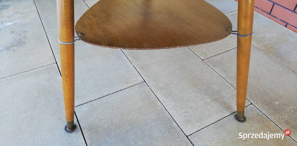 Stolik PRL patyczak kawowy art deco ława z półką Garwolin