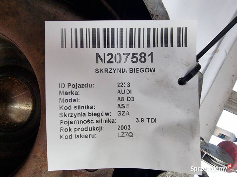 SKRZYNIA BIEGÓW AUDI A8 D3 GZA Lipno