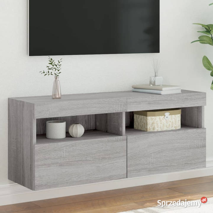 Ścienna szafka TV z LED szary dąb sonoma Warszawa