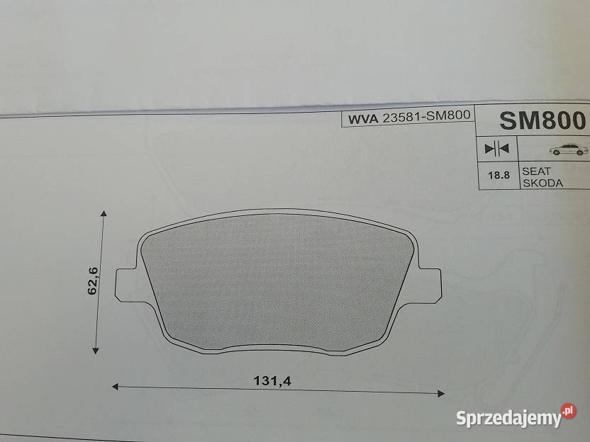 SM800 Klocki hamulcowe kpl przód SEAT CORDOBA