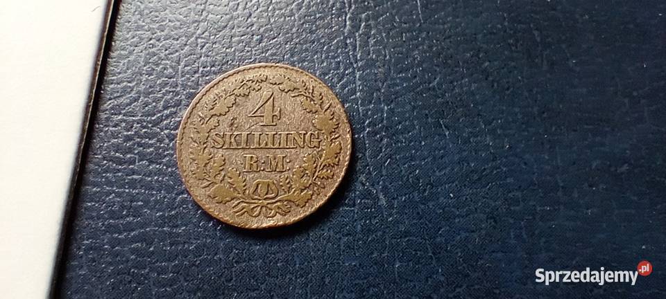 Stare monety 4 skilling 1856 Dania srebro Numizmatyka Lesko