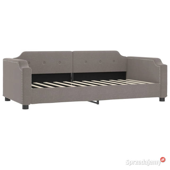 Sofa z funkcją spania kolor taupe obita tkaniną Warszawa