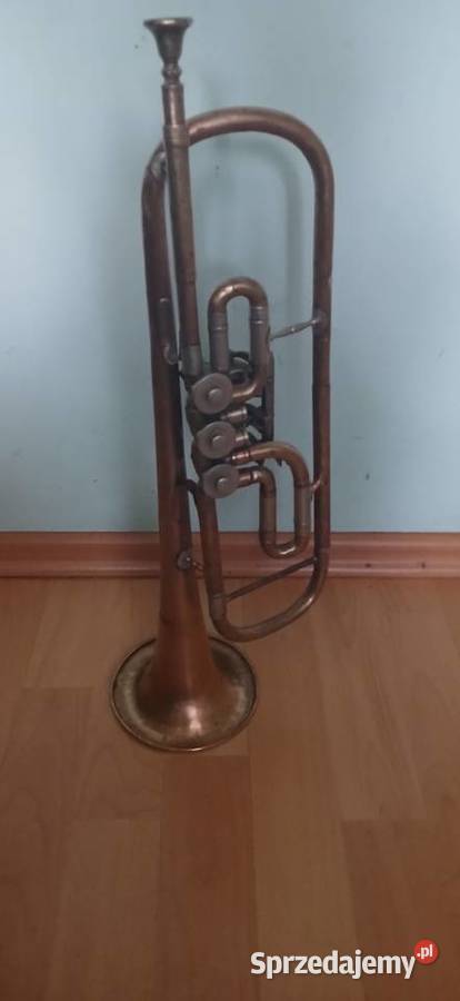 Stara mosiężna trąbka blaszane małopolskie Kraków