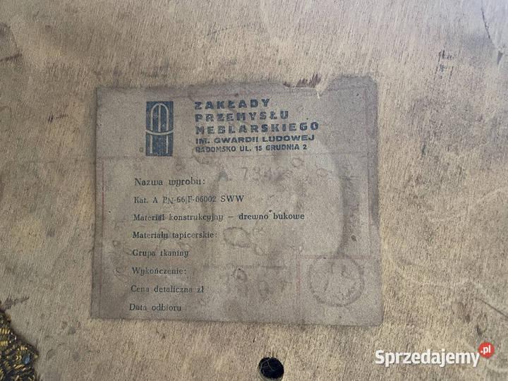 PRL krzesło Radomsko A 7342 Kołobrzeg