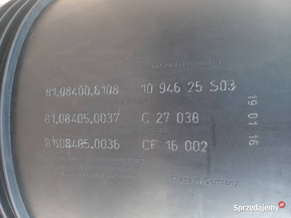 MAN TGX TGS EURO 6 LIFT OBUDOWA FILTRA POWIETRZA ciężarowe