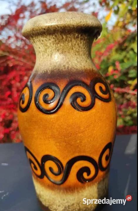 Wazon ceramiczny szkliwiony zdobiony reliefami w Pabianice sprzedam