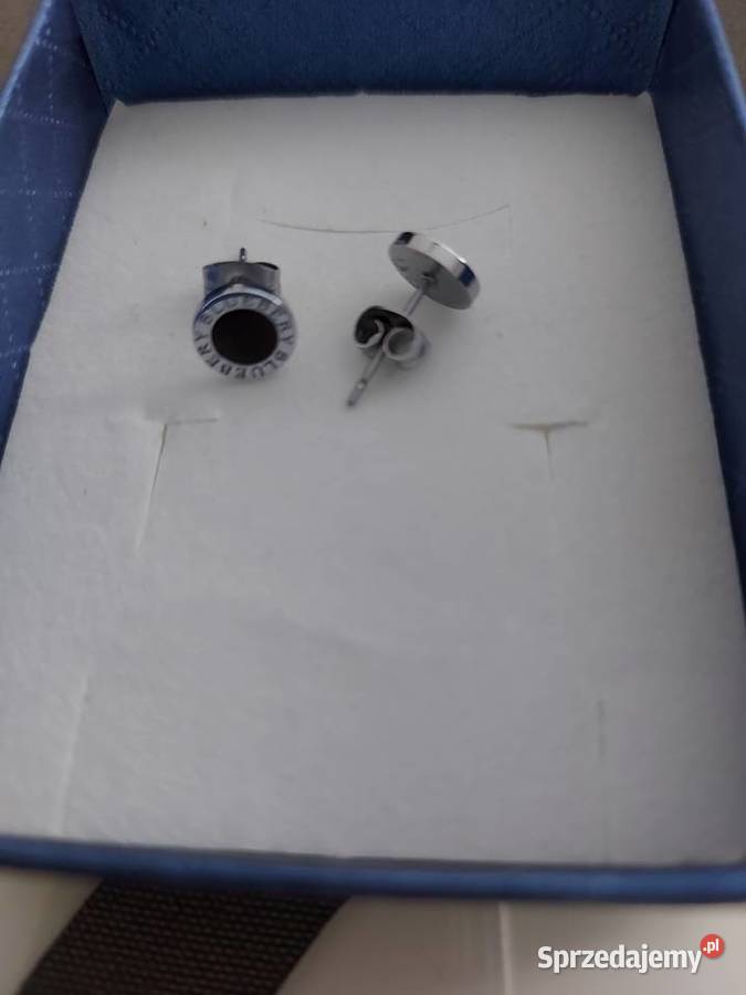 Kolczyki wkrętki stal szlachetna czarne oczko Dla kobiet Olkusz