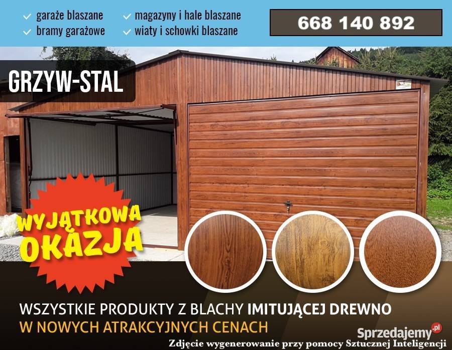 Typowy Garaż Blaszany Złoty Dąb Garaże Blaszane 30m2 Świecie