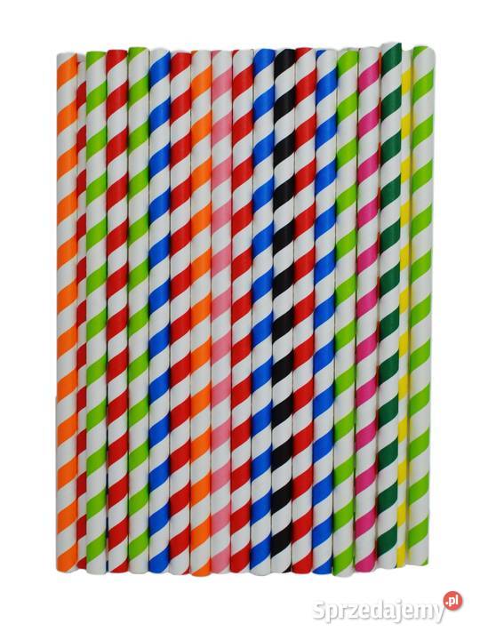 Słomki papierowe proste 21 8mm mix kolorów 250 Gastronomia Sandomierz