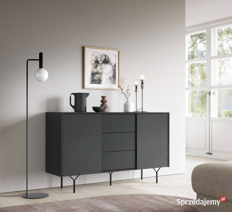 Nowoczesna komoda RAVEN 144 FRONT 3D Komody Bytom