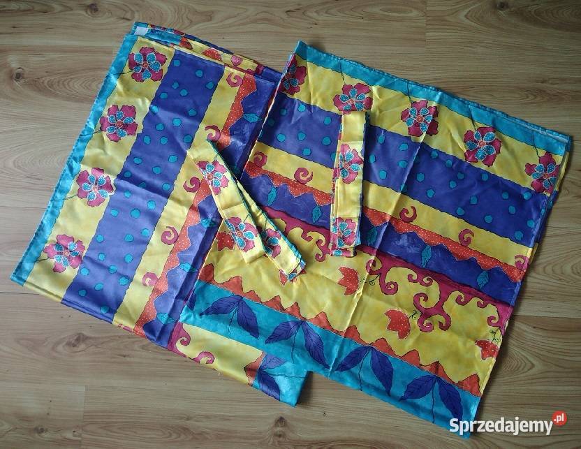 krótkie satynowe zasłonki multikolor 2 Oleśnica