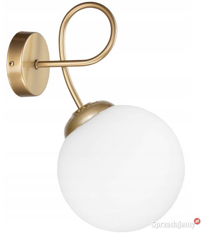 KINKIET ŚCIENNY SZKLANA KULA LOFT Lampa złota Choroszcz