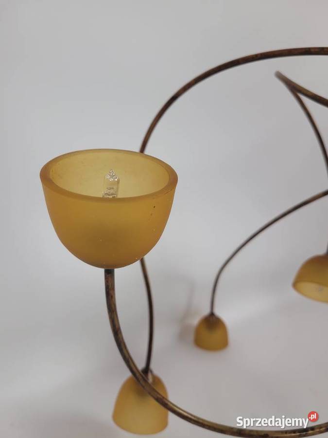 Żyrandol lampa wisząca ze szklanymi kloszami odcienie brązowego Białogard