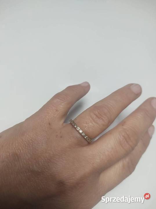 Yes piękny złoty 585 pierścionek z kamieniami złoto Gliwice