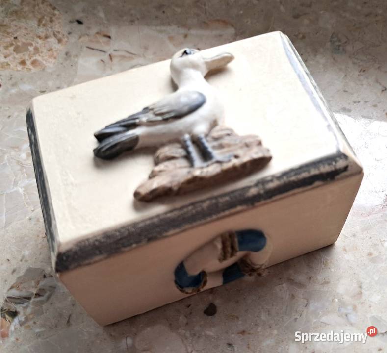 Drewniana szkatułka vintage marynistyczna małopolskie Kraków