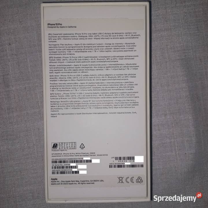iPhone 15 Pro 128GB Biały Tytan Stan IGŁA BOX Warszawa
