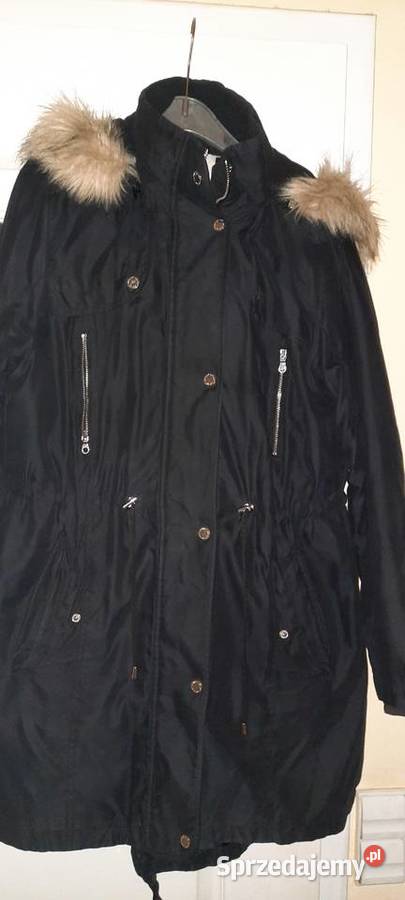 Kurtka czarna ocieplana z kapturem Lublin sprzedam