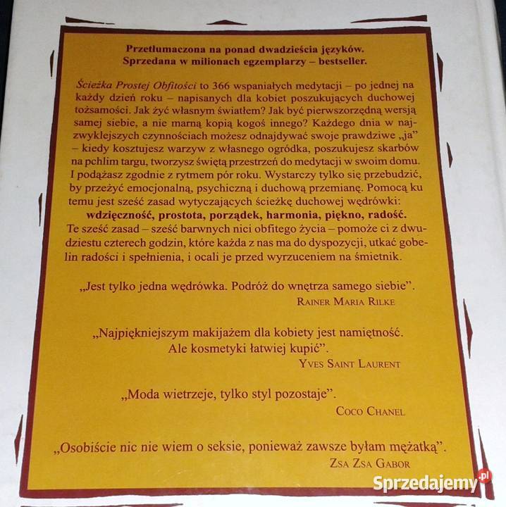 Ścieżka prostej obfitości Sarah Ban Breathnach twarda Chełm sprzedam