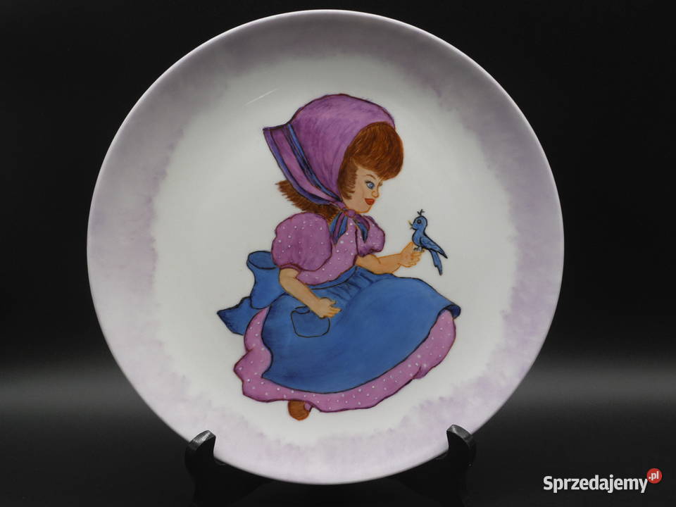 Dekoracyjny talerz z wizerunkiem dziewczynki i Raszków sprzedam