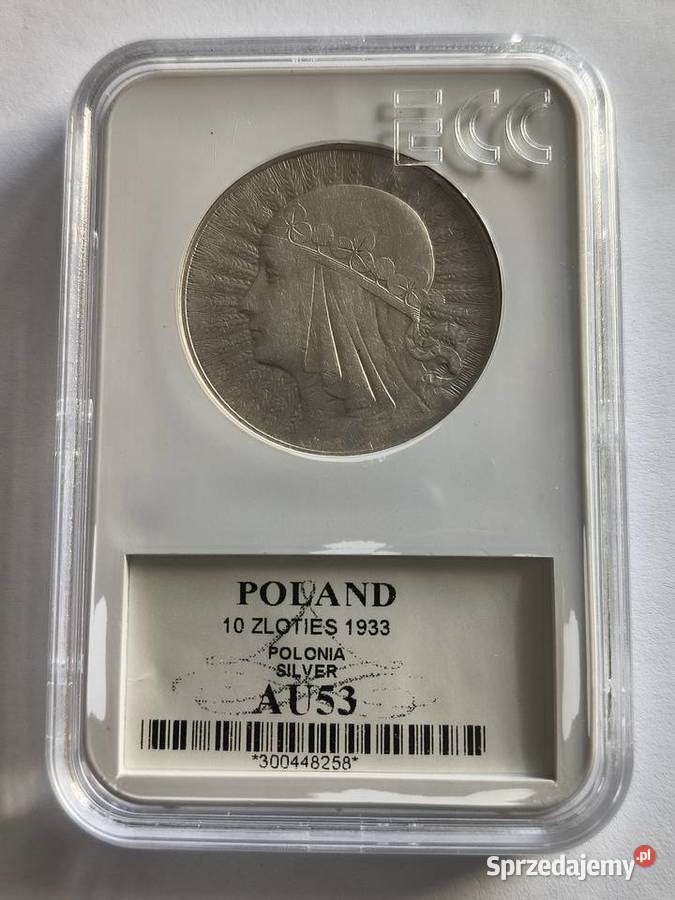 10 1933 Polonia grading GNC nota AU 53 zachodniopomorskie Szczecin