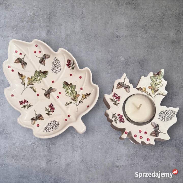 Komplet z gipsu ceramicznego decoupage małopolskie Kraków