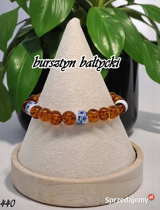 Bransoletka z bursztynu bursztyn bałtycki kulka mazowieckie