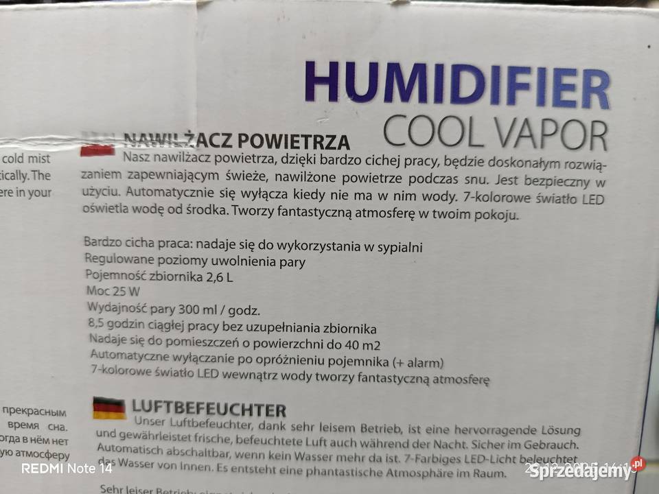 Nawilżacz Powietrza Ultradzwiękowy Esperanza Przemków