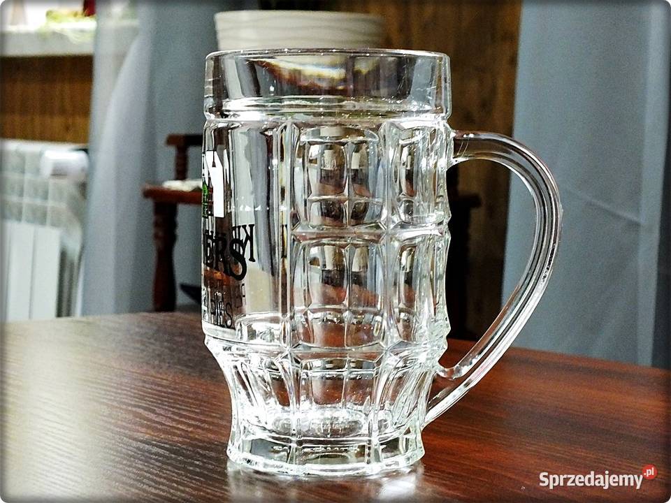 Niemiecki Szklany Kufel do piwa z uchem Kirchers