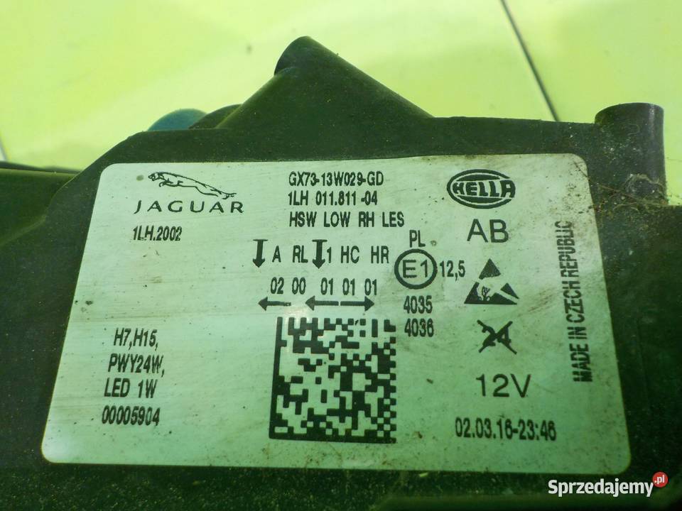 JAGUAR XE 20 D 16r SEDAN 4D lampa prawa przod osobowe mazowieckie Suków