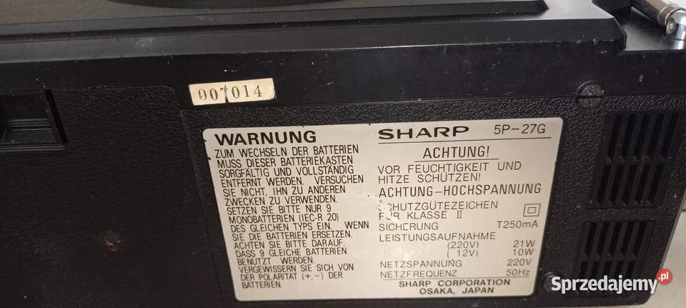 Radiomagnetofo SHARP 5P27G