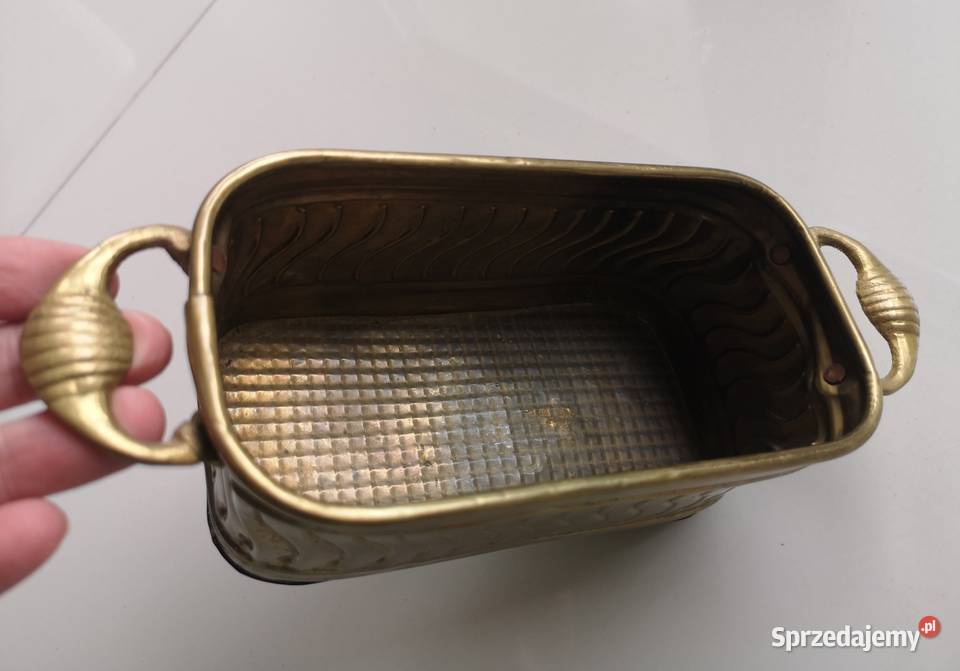 Pojemnik osłonka z mosiądzu vintage Toruń sprzedam