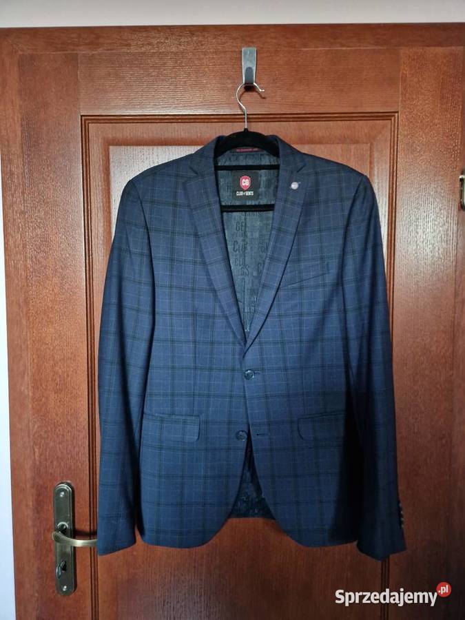 Nowy granatowy garnitur z metką na studniówkę małopolskie Bibice sprzedam