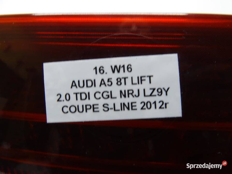 LAMPA LEWA LEWY TYŁ W BŁOTNIK LED AUDI A5 8T RS5