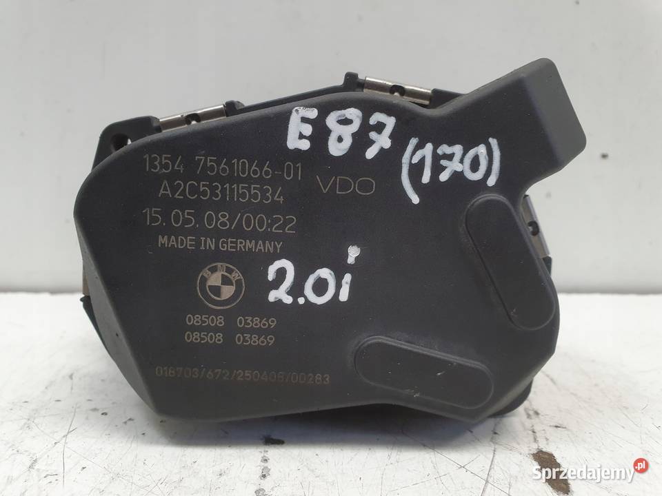 BMW E87 E90 20 i PRZEPUSTNICA 7561066 Silniki i osprzęt Janów