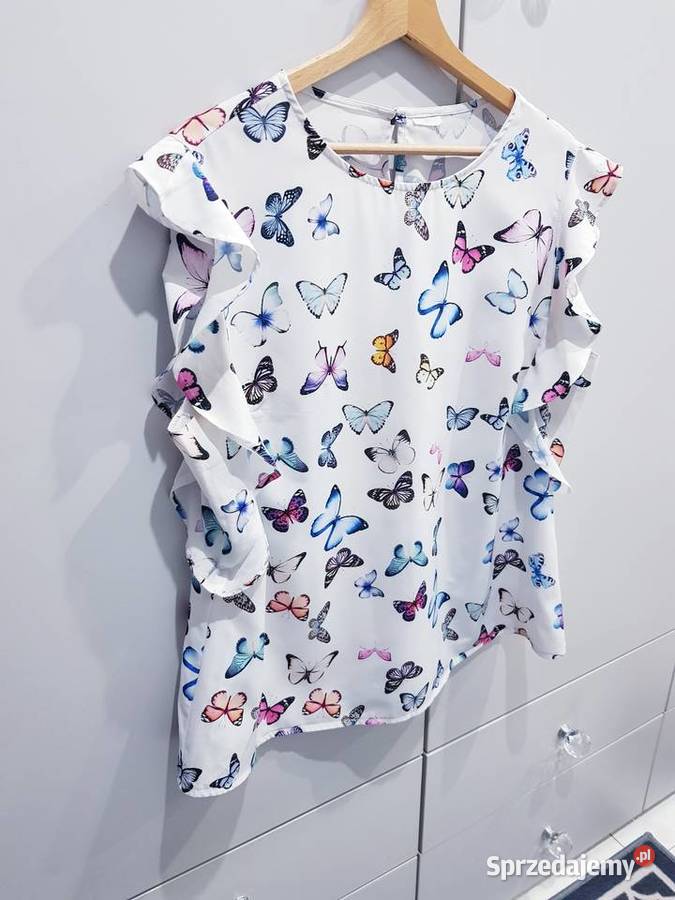 Wiosenna bluzeczka w kolorowe motyle R42