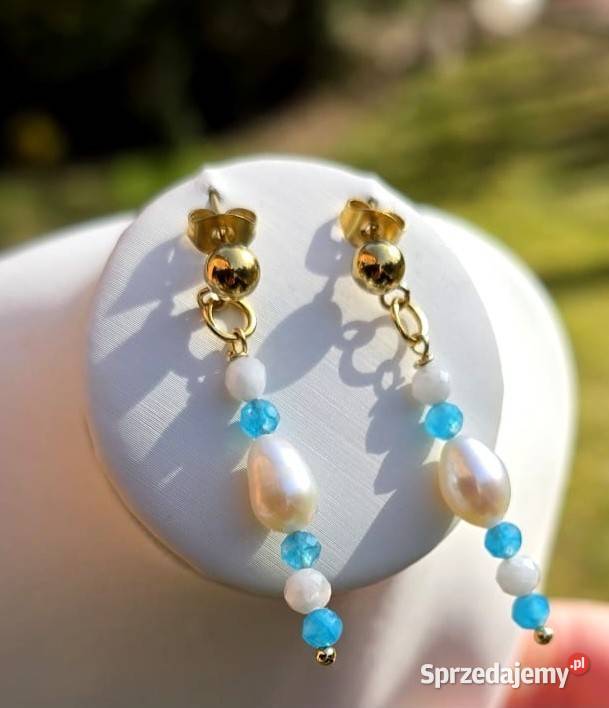 KOLCZYKI SZTYFTY NATURALNE PERŁY SŁODKOWODNE Wrocław