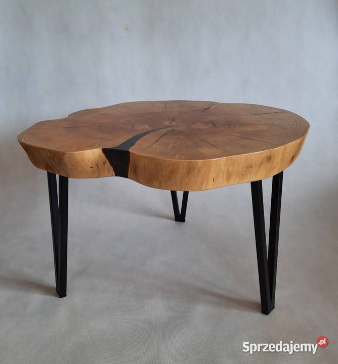 Stolik kawowy plaster drewna jesion loft sprzedam