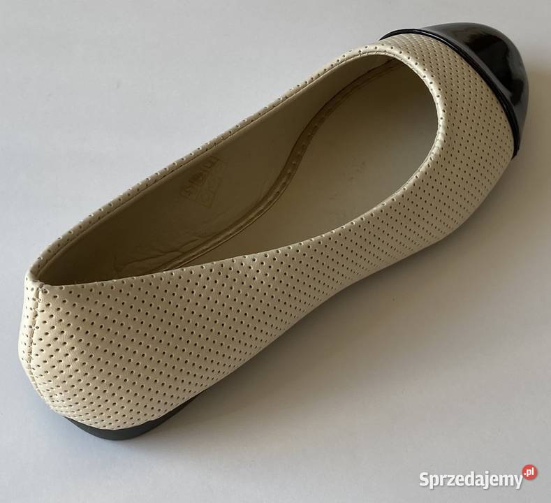 Beżowe baleriny połysk rozmiar 38 BAL9 brązowy/beżowy Żyrardów sprzedam