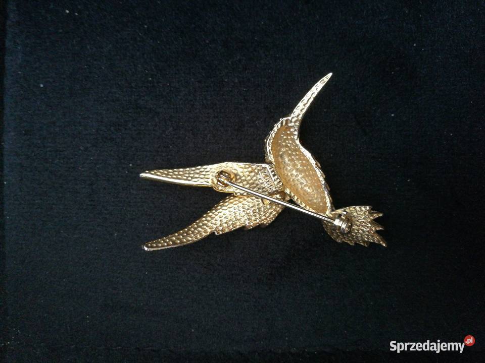 Broszka vintage 80 ptak koliberek Choszczno