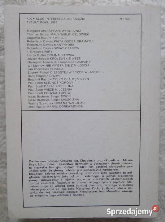 Klaudiusz i Messalina Robert Graves Warszawa sprzedam
