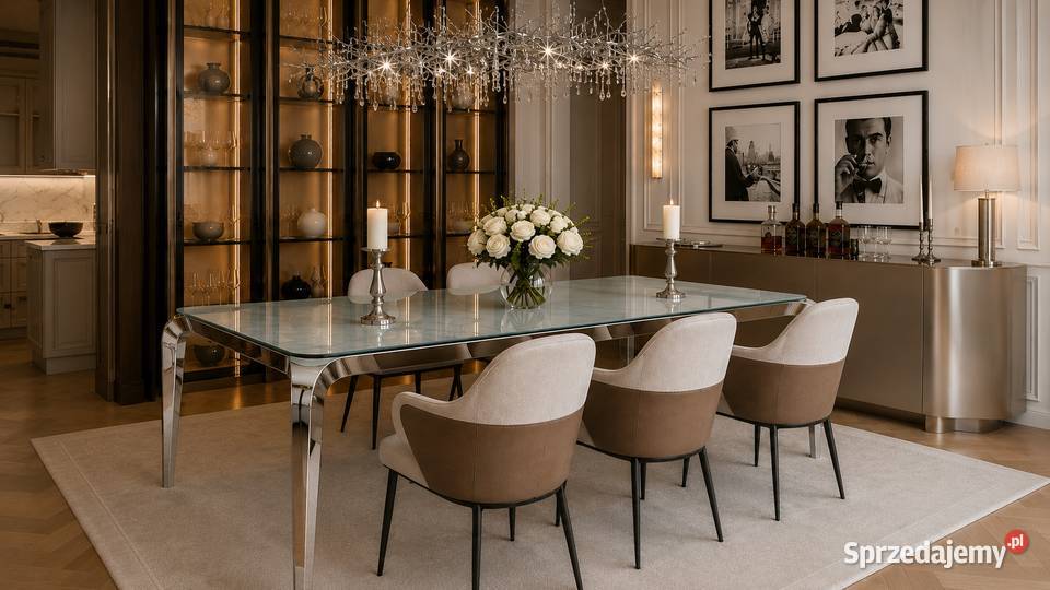 Stół ELITE Glamour Nowoczesny Srebrny