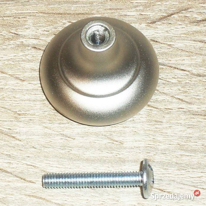 Uchwyt meblowy gałka metalowa srebrna satynowa Gliwice