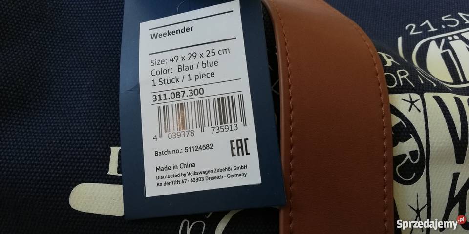 VW torba Volkswagen Torby, plecaki i walizki Łódź