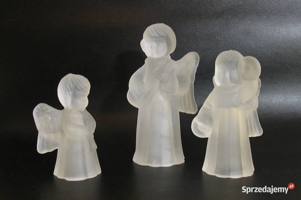 Świeczniki kryształowe komplet 3 Figurki Tarnów