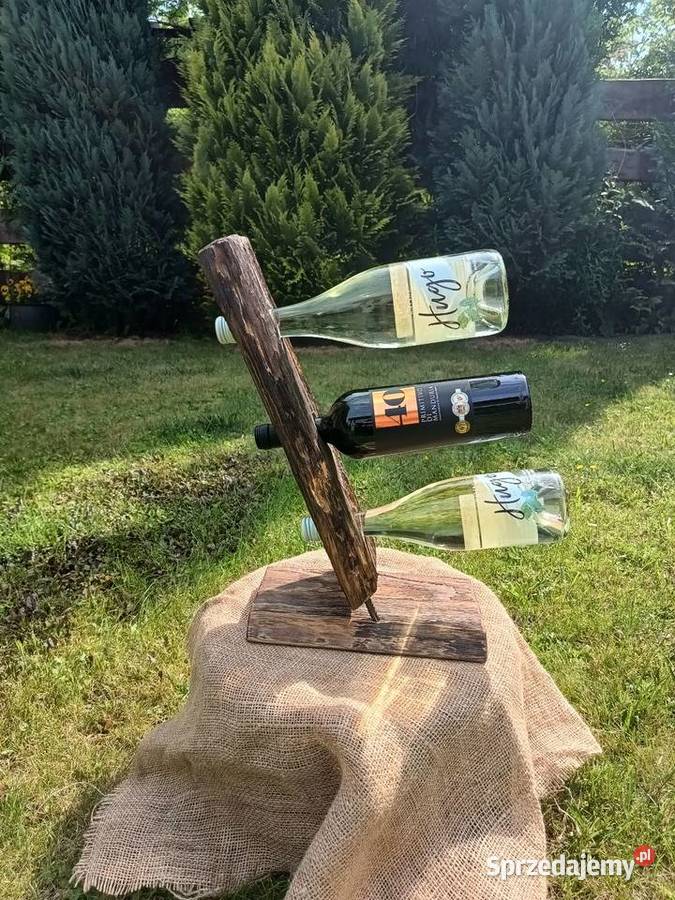 Stojak na wino drewniany deska driftwood lubuskie