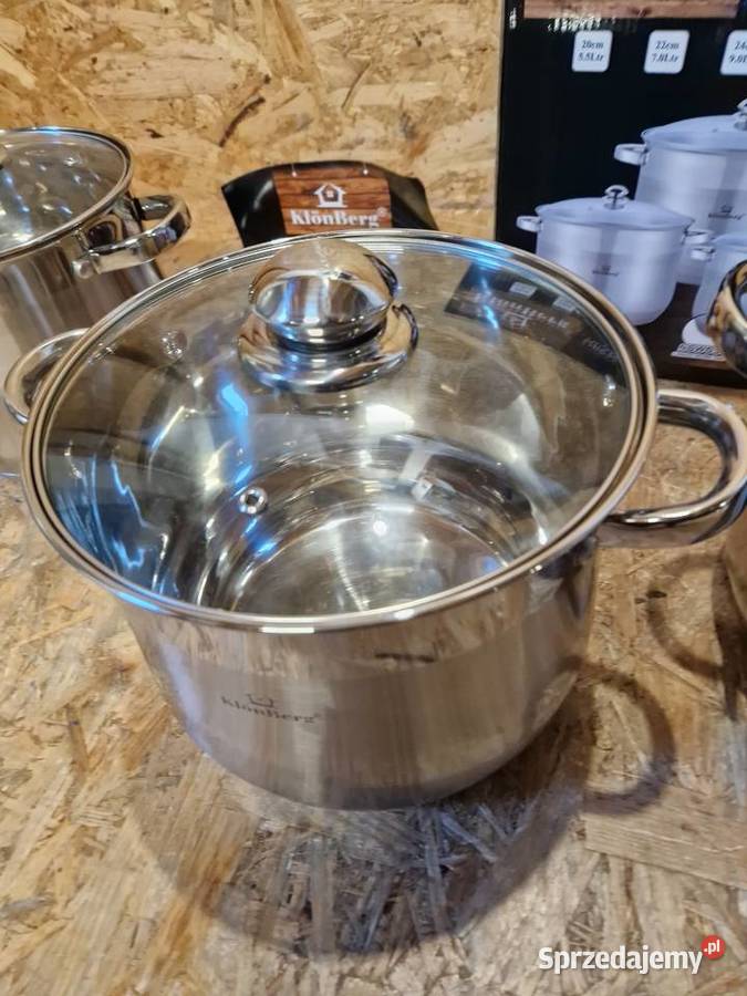 Zestaw dużych garnków ze stali KlnBerg 7 955L Głogowa