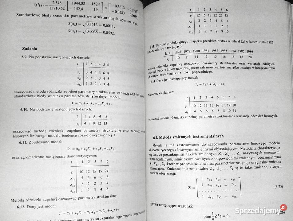 Zarys metod ekonometrii Zbiór zadań Edward Nowak Rok wydania 1994 lubelskie Chełm